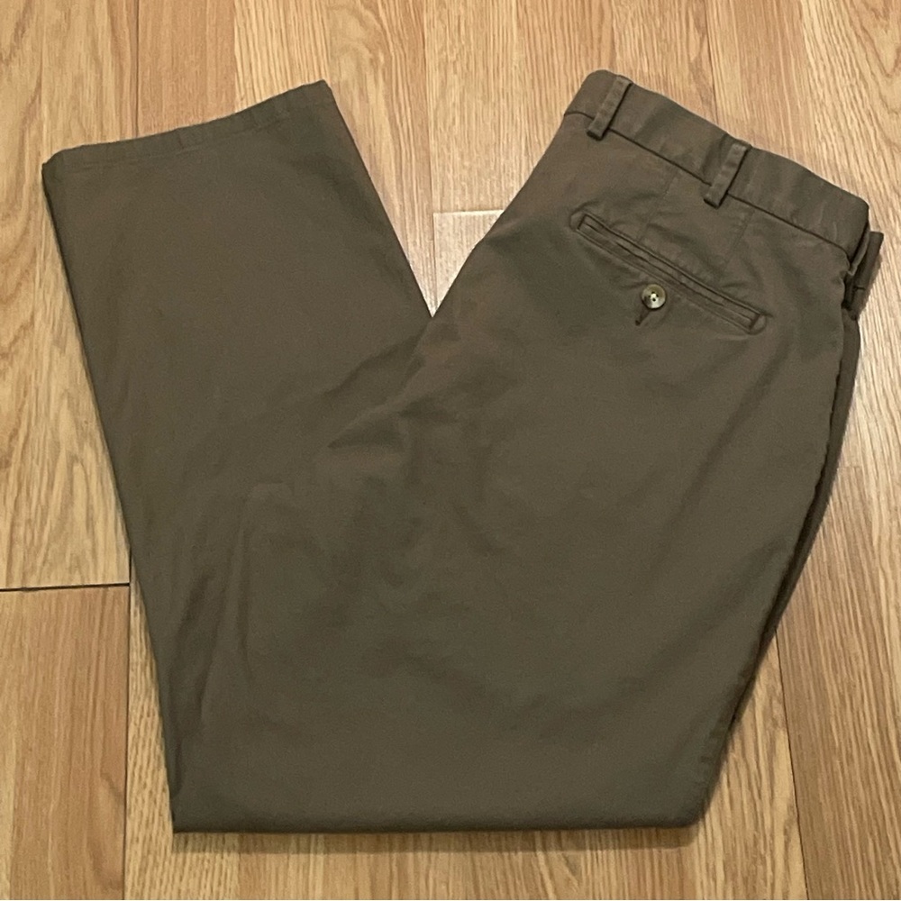Peter Millar Mens 36 (36x27) Chino Pants Brown Flat Front Mid Rise Preppy Office
